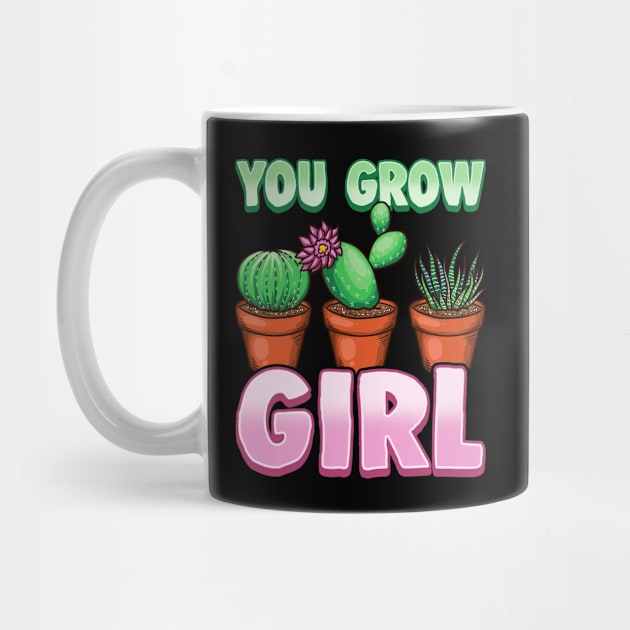 You Grow Girl Gardening Pun Planting Succulents by theperfectpresents